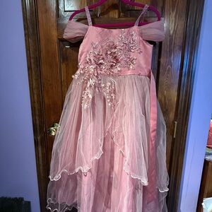 Elegant Pink Floral Dress kids